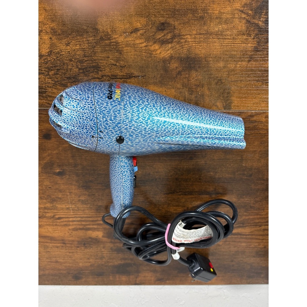 BaByliss PRO Thermal Ionic Hair Dryer Blue Textured Pebble Print Professional